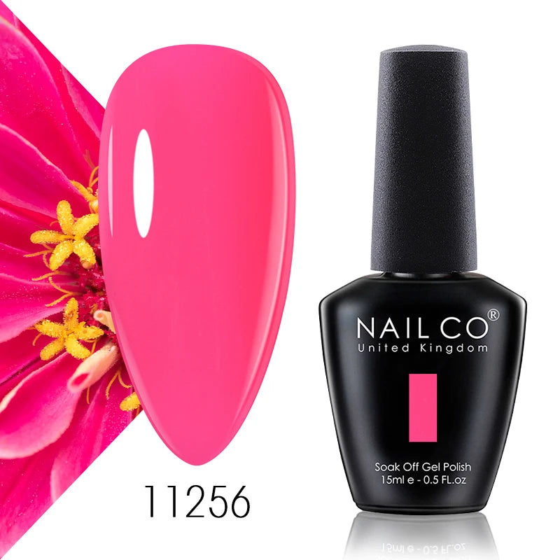 NAILCO 15ml Gel Nail Polish Vernis Semi Permanent Solid Soak Off UV Gel Varnish Nail Art Manicure BaseTop Coat