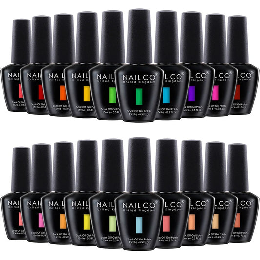 NAILCO 15ml Gel Nail Polish Vernis Semi Permanent Solid Soak Off UV Gel Varnish Nail Art Manicure BaseTop Coat
