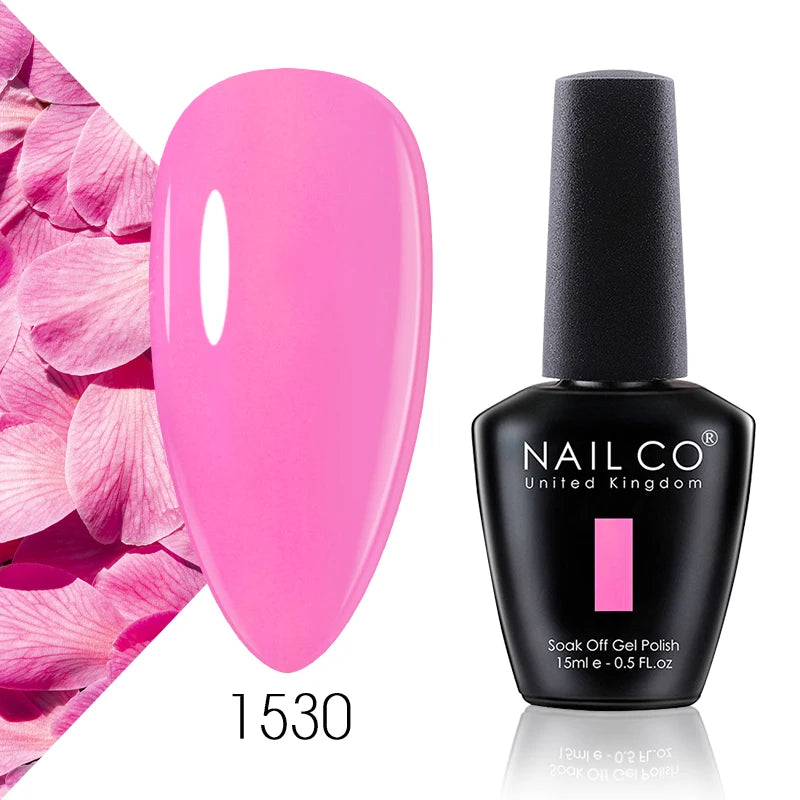 NAILCO 15ml Gel Nail Polish Vernis Semi Permanent Solid Soak Off UV Gel Varnish Nail Art Manicure BaseTop Coat