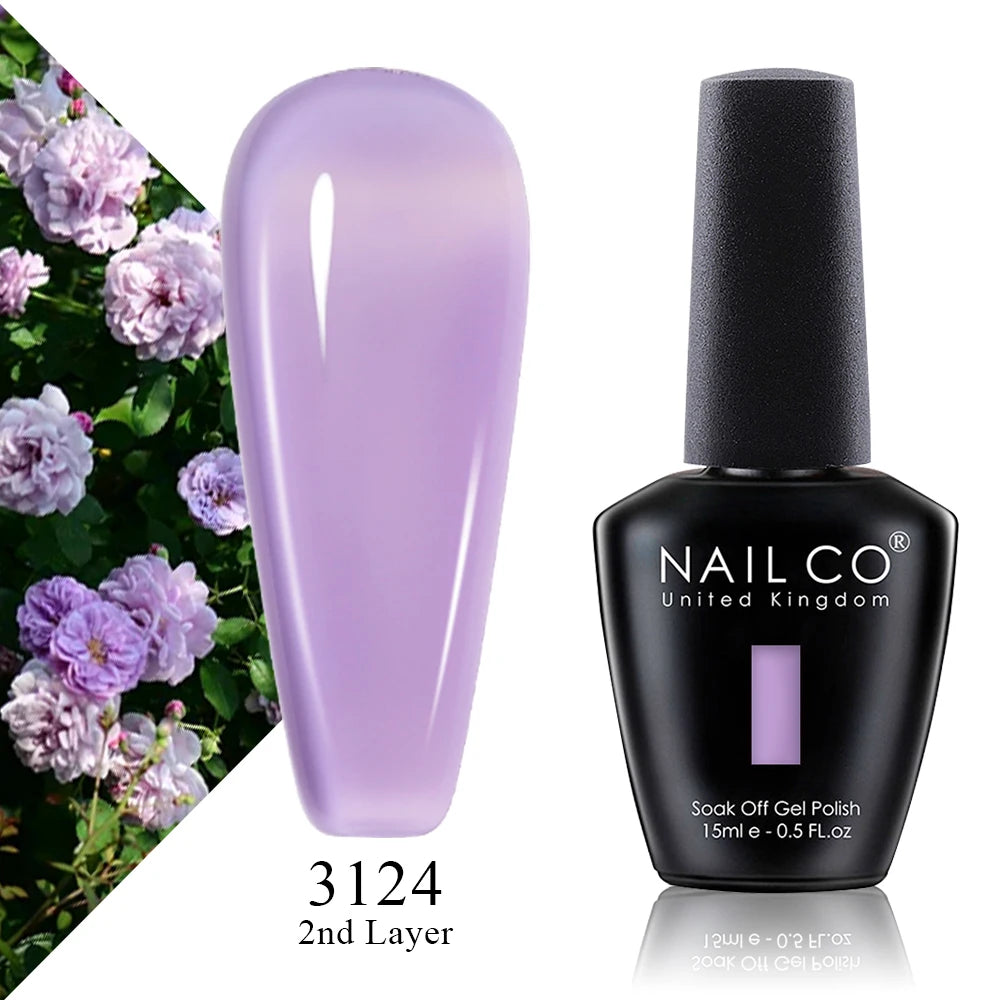 NAILCO 15ml Gel Nail Polish Vernis Semi Permanent Solid Soak Off UV Gel Varnish Nail Art Manicure BaseTop Coat