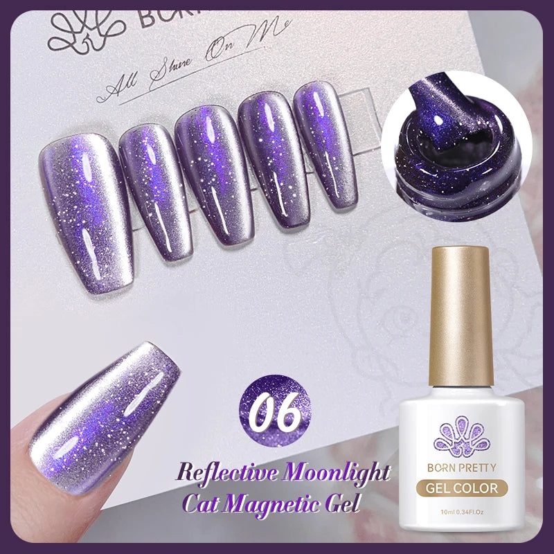 BORN PRETTY 10ml Water Light Cat Magnetic Gel Nail Polish Nail Supplies Vernis Winter Autumn Semi Permanent Christmas Xmas Gel