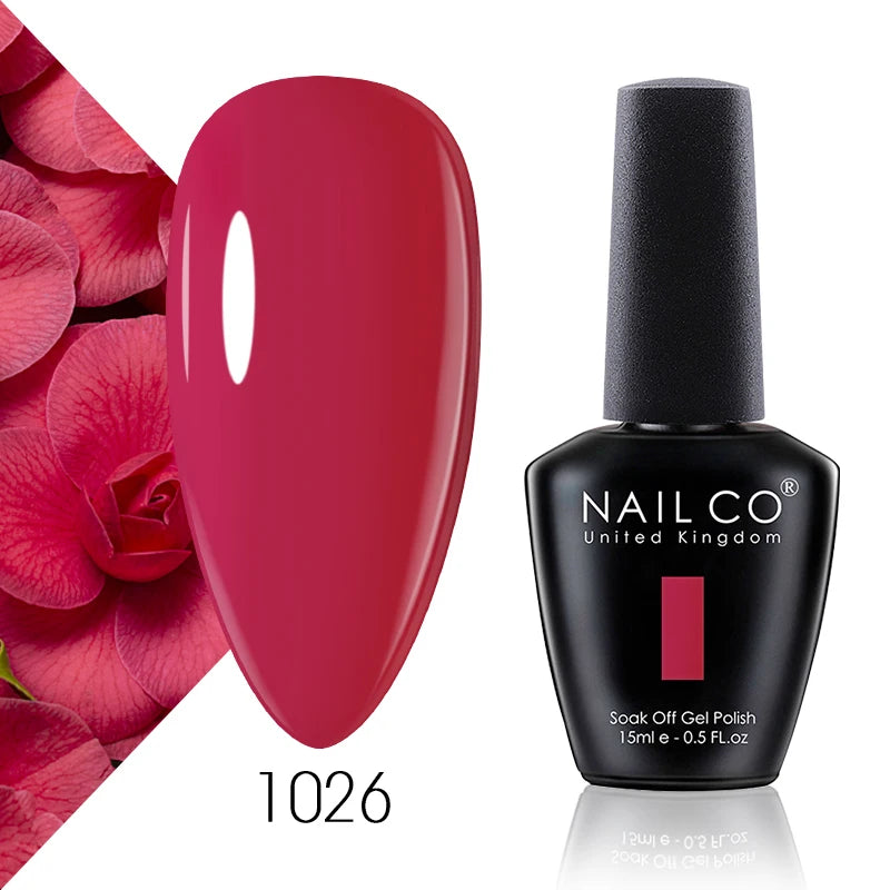 NAILCO 15ml Gel Nail Polish Vernis Semi Permanent Solid Soak Off UV Gel Varnish Nail Art Manicure BaseTop Coat