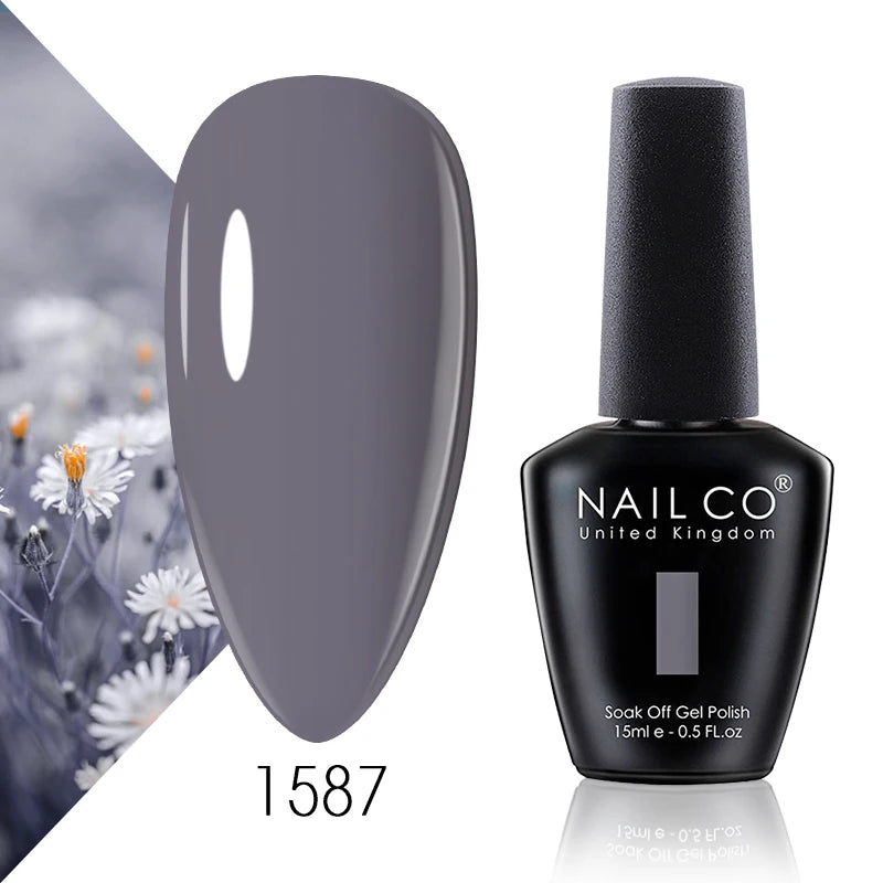 NAILCO 15ml Gel Nail Polish Vernis Semi Permanent Solid Soak Off UV Gel Varnish Nail Art Manicure BaseTop Coat