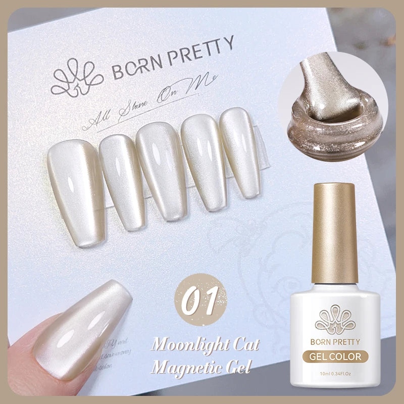 BORN PRETTY 10ml Water Light Cat Magnetic Gel Nail Polish Nail Supplies Vernis Winter Autumn Semi Permanent Christmas Xmas Gel