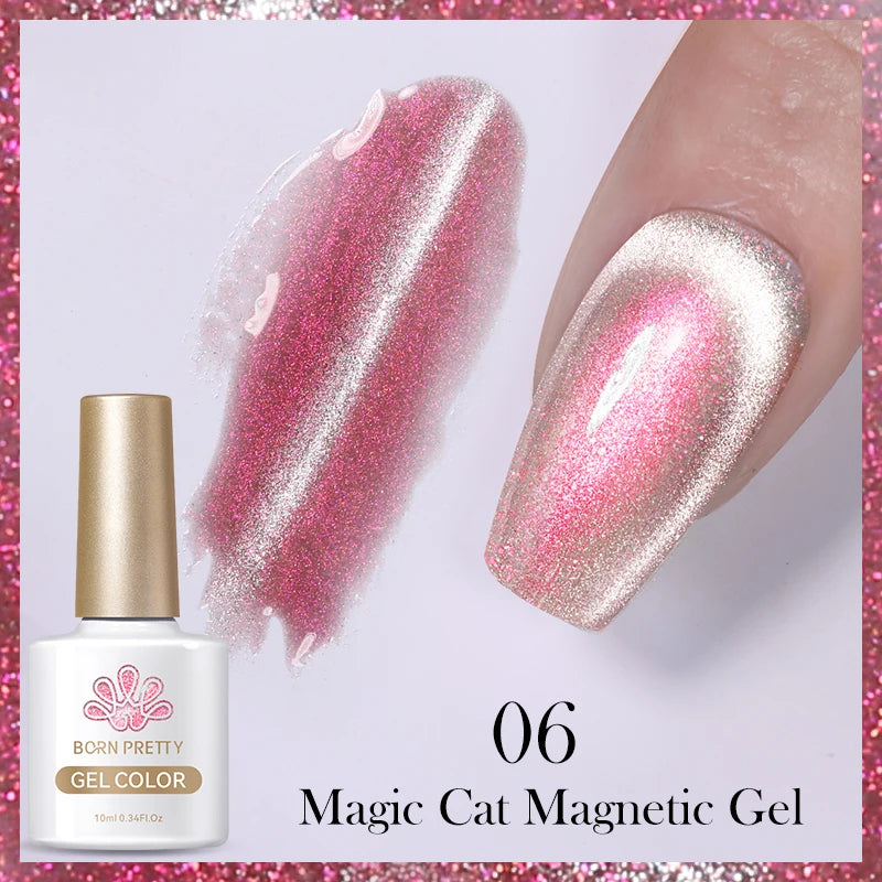 BORN PRETTY 10ml Water Light Cat Magnetic Gel Nail Polish Nail Supplies Vernis Winter Autumn Semi Permanent Christmas Xmas Gel