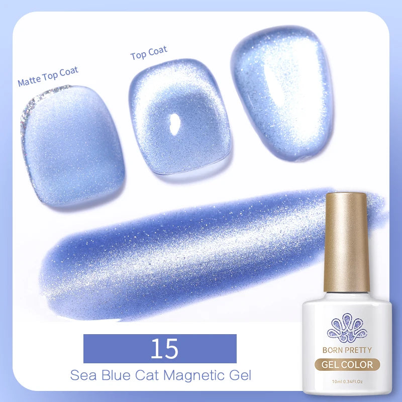 BORN PRETTY 10ml Water Light Cat Magnetic Gel Nail Polish Nail Supplies Vernis Winter Autumn Semi Permanent Christmas Xmas Gel