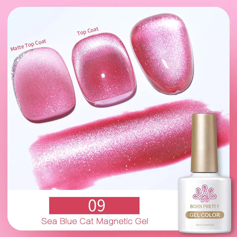 BORN PRETTY 10ml Water Light Cat Magnetic Gel Nail Polish Nail Supplies Vernis Winter Autumn Semi Permanent Christmas Xmas Gel