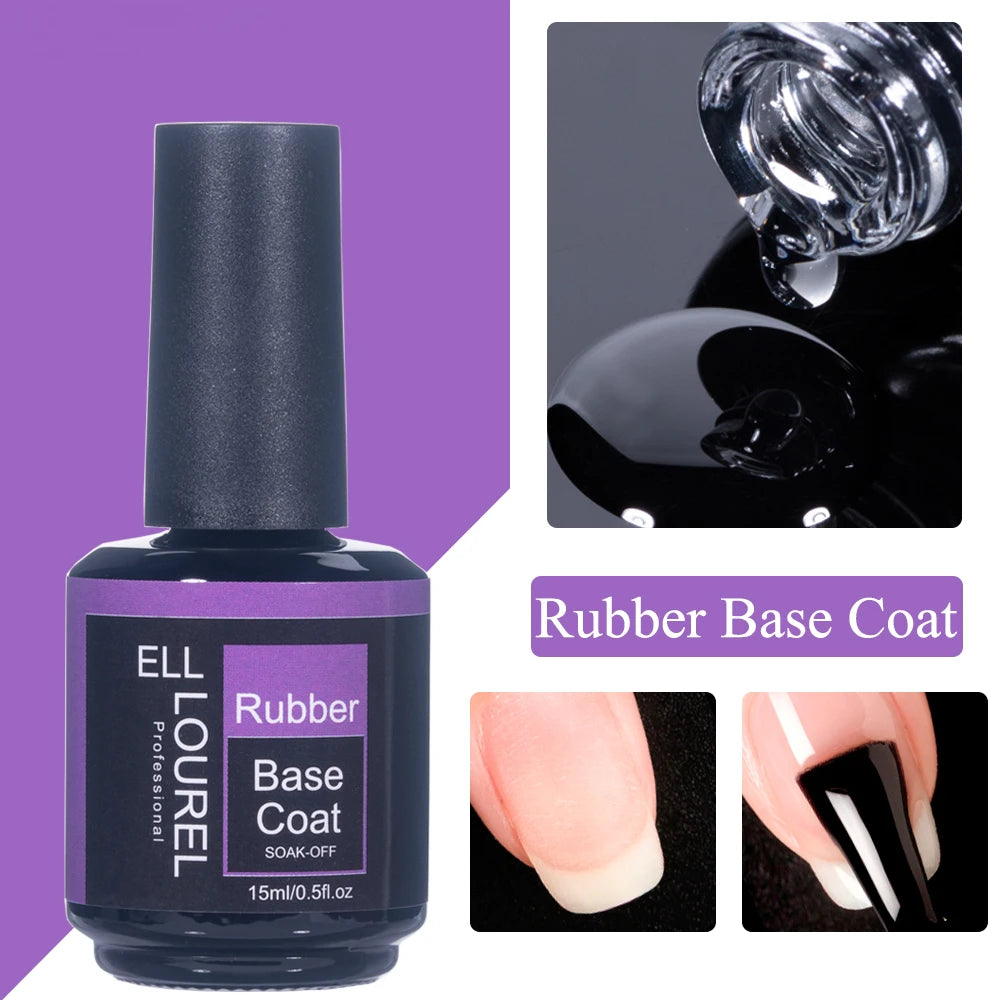 Vernis Semi-Permanent Base Rubber ELL LOUREL - plusieurs couleurs 15ml