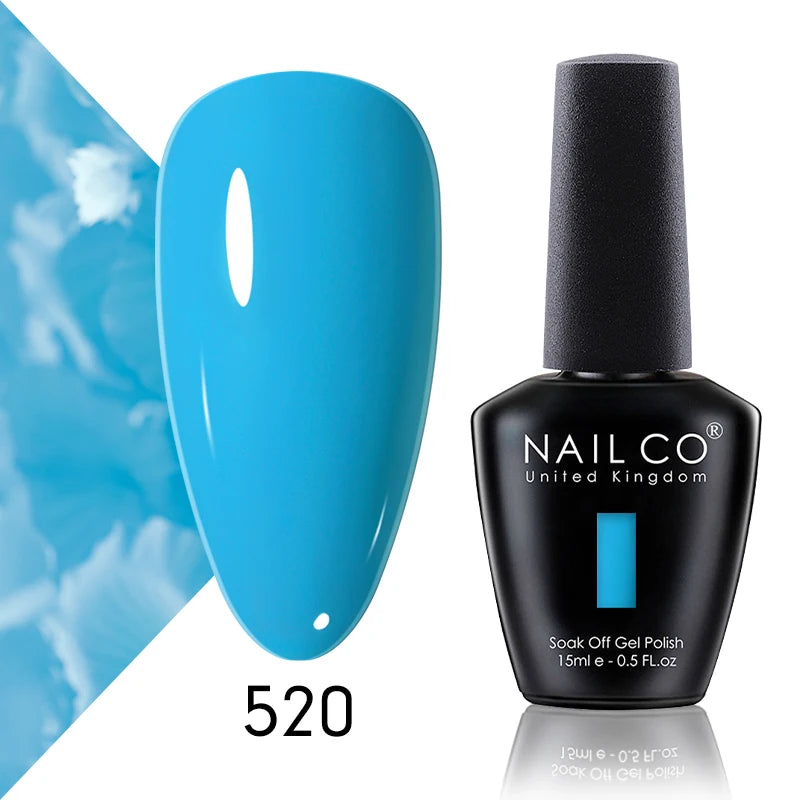 NAILCO 15ml Gel Nail Polish Vernis Semi Permanent Solid Soak Off UV Gel Varnish Nail Art Manicure BaseTop Coat