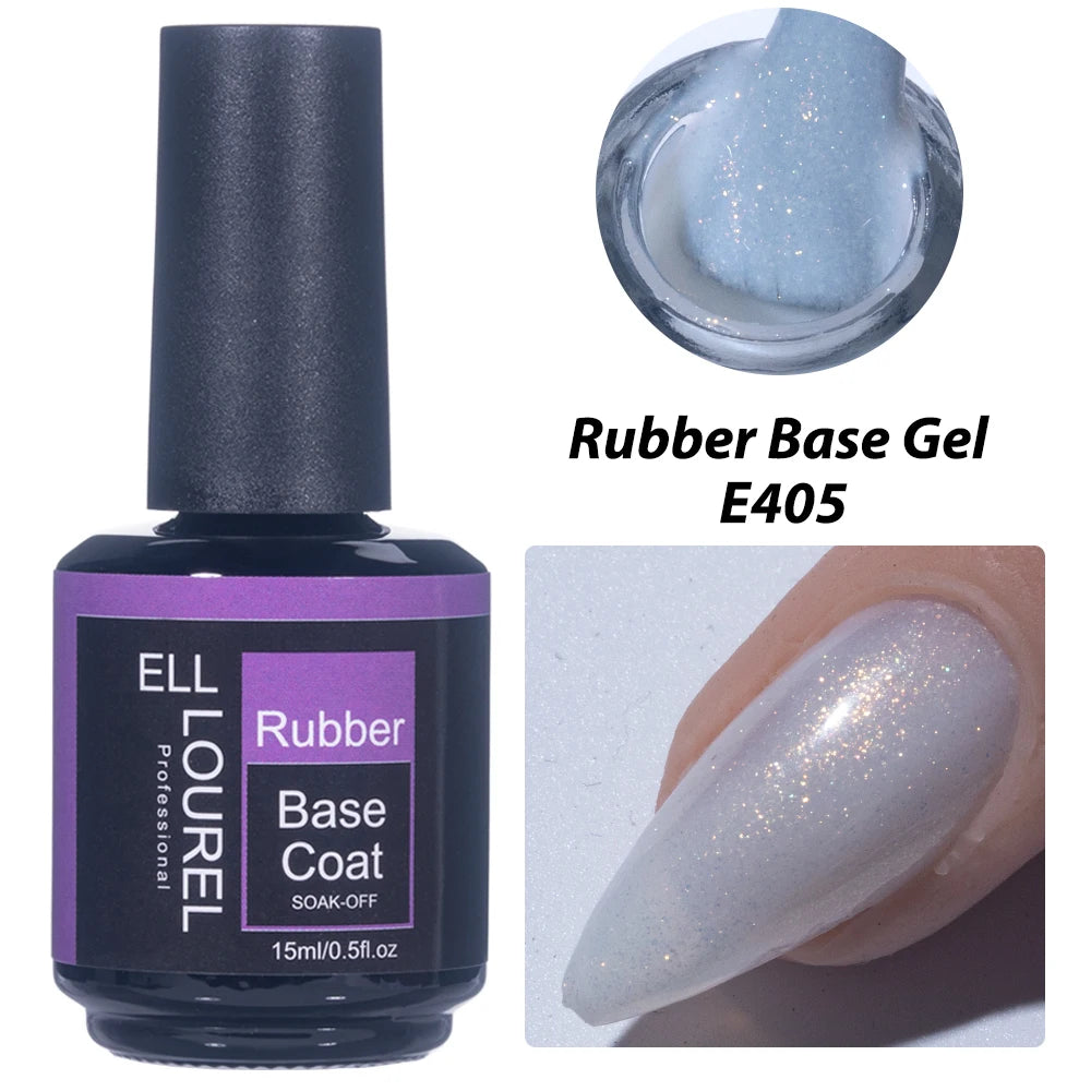 Vernis Semi-Permanent Base Rubber ELL LOUREL - plusieurs couleurs 15ml