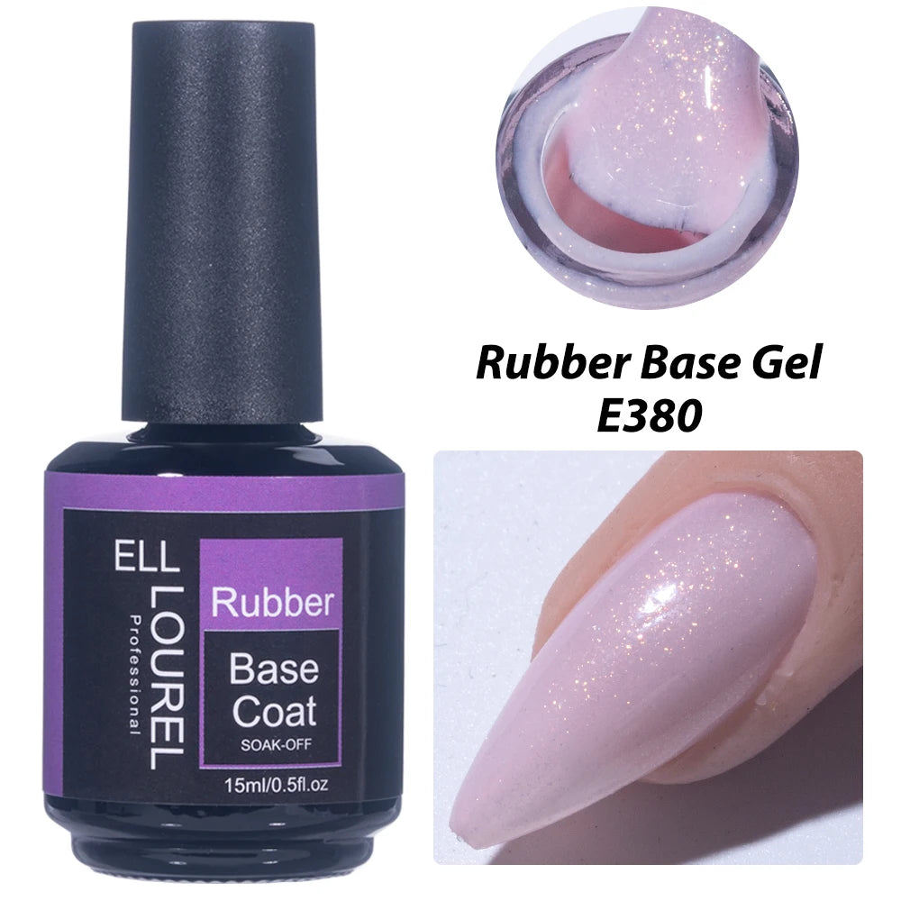 Vernis Semi-Permanent Base Rubber ELL LOUREL - plusieurs couleurs 15ml