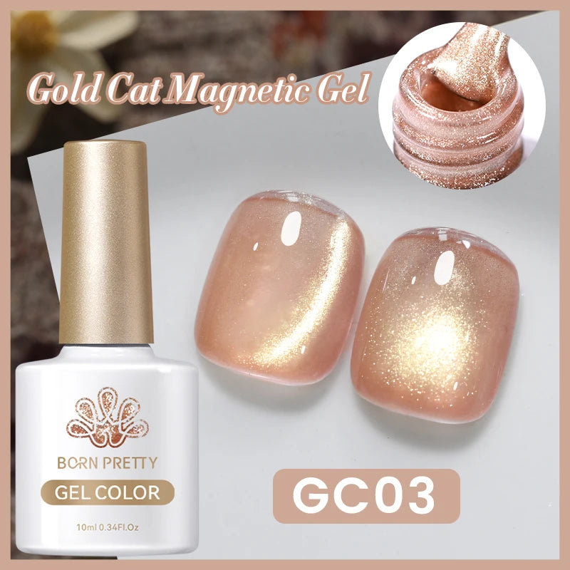 BORN PRETTY 10ml Water Light Cat Magnetic Gel Nail Polish Nail Supplies Vernis Winter Autumn Semi Permanent Christmas Xmas Gel