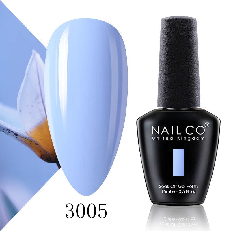 NAILCO 15ml Gel Nail Polish Vernis Semi Permanent Solid Soak Off UV Gel Varnish Nail Art Manicure BaseTop Coat
