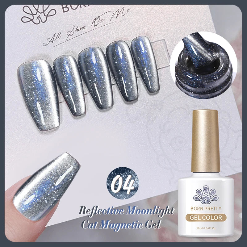 BORN PRETTY 10ml Water Light Cat Magnetic Gel Nail Polish Nail Supplies Vernis Winter Autumn Semi Permanent Christmas Xmas Gel