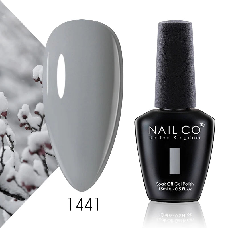 NAILCO 15ml Gel Nail Polish Vernis Semi Permanent Solid Soak Off UV Gel Varnish Nail Art Manicure BaseTop Coat
