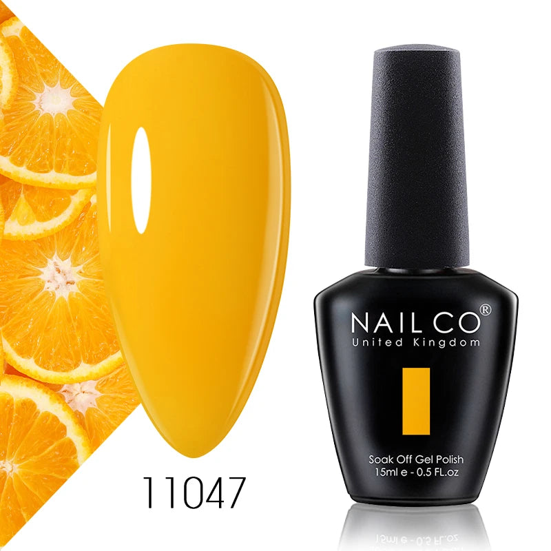 NAILCO 15ml Gel Nail Polish Vernis Semi Permanent Solid Soak Off UV Gel Varnish Nail Art Manicure BaseTop Coat