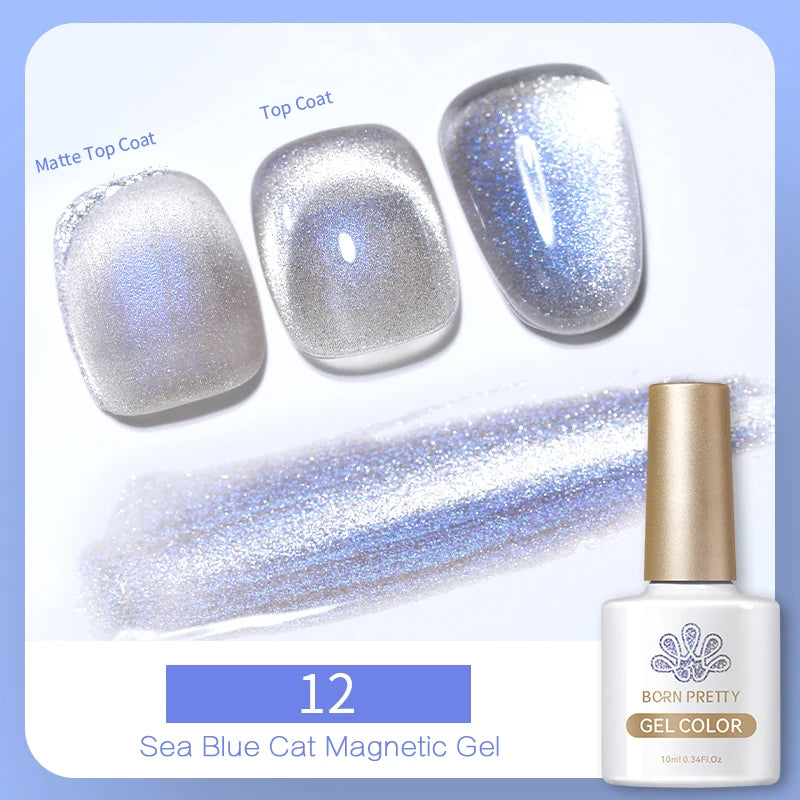 BORN PRETTY 10ml Water Light Cat Magnetic Gel Nail Polish Nail Supplies Vernis Winter Autumn Semi Permanent Christmas Xmas Gel