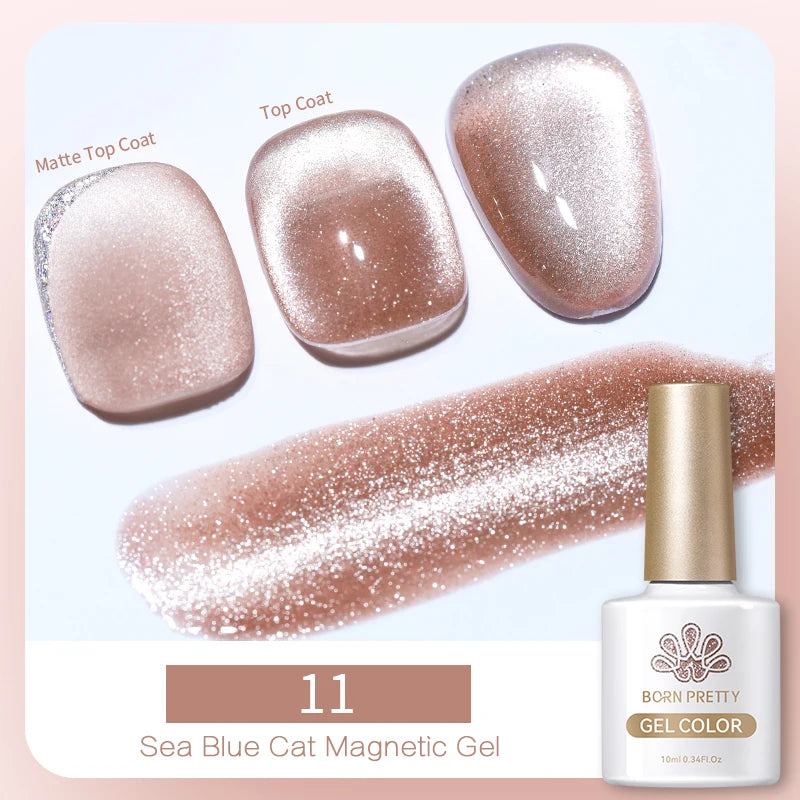 BORN PRETTY 10ml Water Light Cat Magnetic Gel Nail Polish Nail Supplies Vernis Winter Autumn Semi Permanent Christmas Xmas Gel