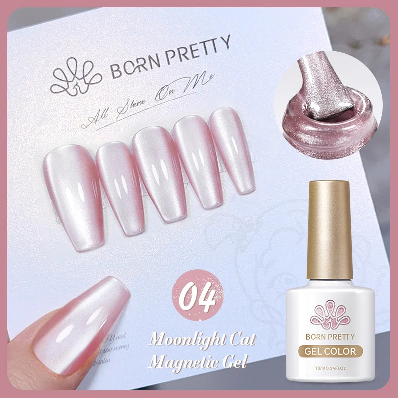 BORN PRETTY 10ml Water Light Cat Magnetic Gel Nail Polish Nail Supplies Vernis Winter Autumn Semi Permanent Christmas Xmas Gel