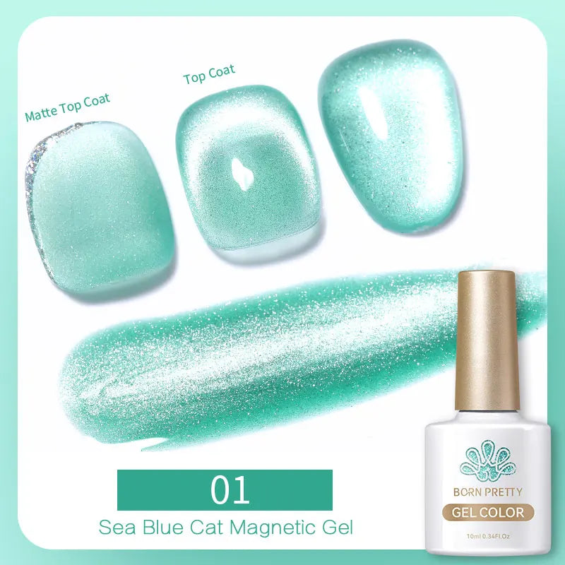 BORN PRETTY 10ml Water Light Cat Magnetic Gel Nail Polish Nail Supplies Vernis Winter Autumn Semi Permanent Christmas Xmas Gel