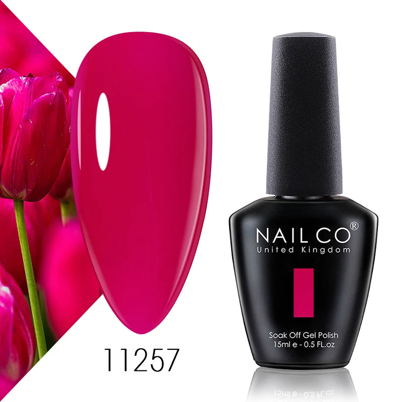 NAILCO 15ml Gel Nail Polish Vernis Semi Permanent Solid Soak Off UV Gel Varnish Nail Art Manicure BaseTop Coat
