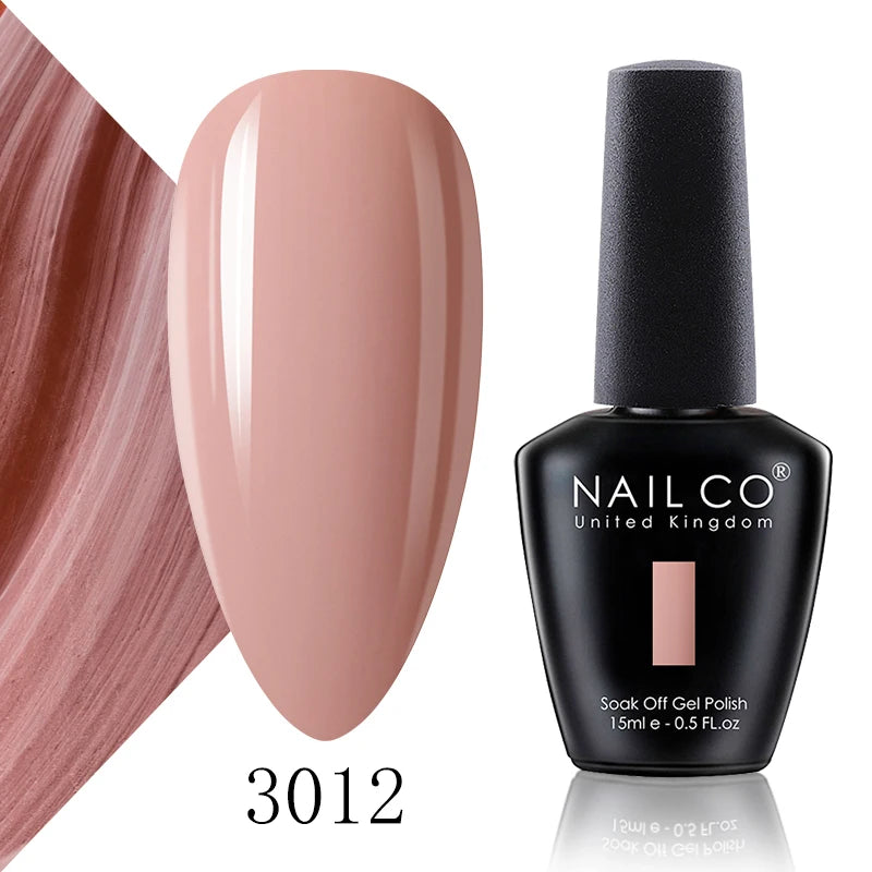 NAILCO 15ml Gel Nail Polish Vernis Semi Permanent Solid Soak Off UV Gel Varnish Nail Art Manicure BaseTop Coat