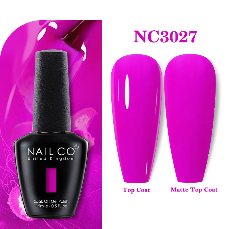 NAILCO 15ml Vernis Semi Permanent UV  Varnish Gel Nail Polish Nails Art Gel Manicure Design TOP BASE Hybrid