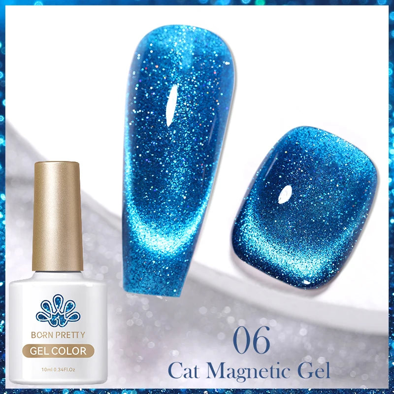 BORN PRETTY 10ml Water Light Cat Magnetic Gel Nail Polish Nail Supplies Vernis Winter Autumn Semi Permanent Christmas Xmas Gel