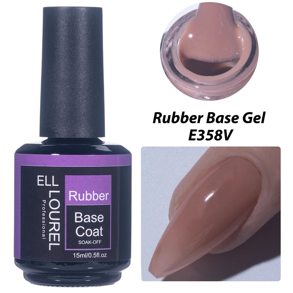 Vernis Semi-Permanent Base Rubber ELL LOUREL - plusieurs couleurs 15ml