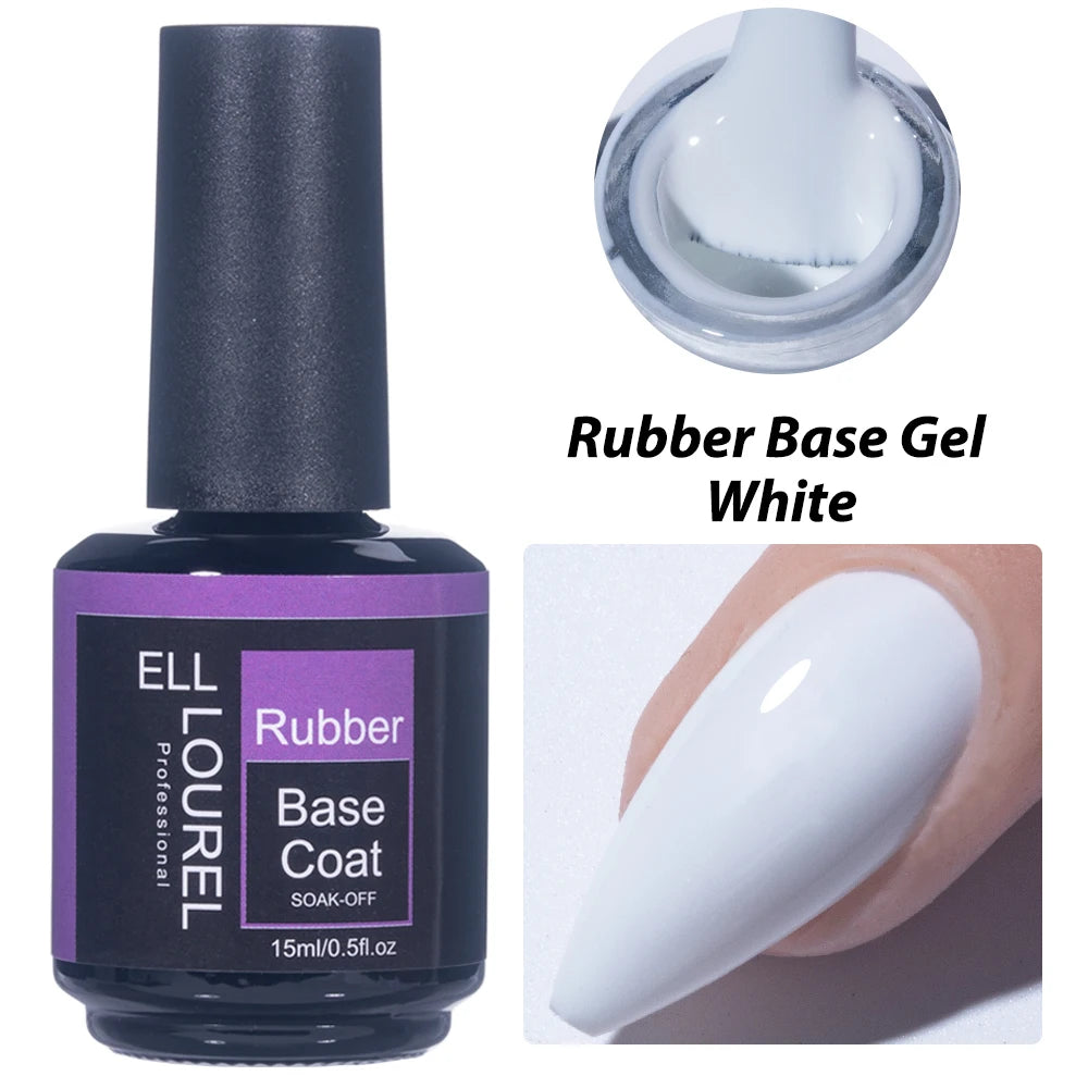Vernis Semi-Permanent Base Rubber ELL LOUREL - plusieurs couleurs 15ml