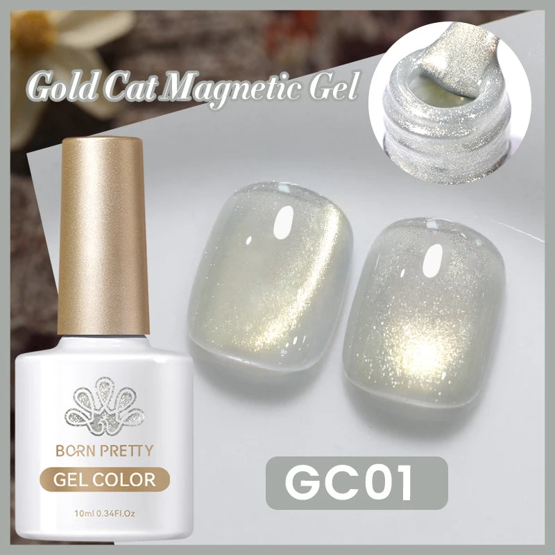 BORN PRETTY 10ml Water Light Cat Magnetic Gel Nail Polish Nail Supplies Vernis Winter Autumn Semi Permanent Christmas Xmas Gel