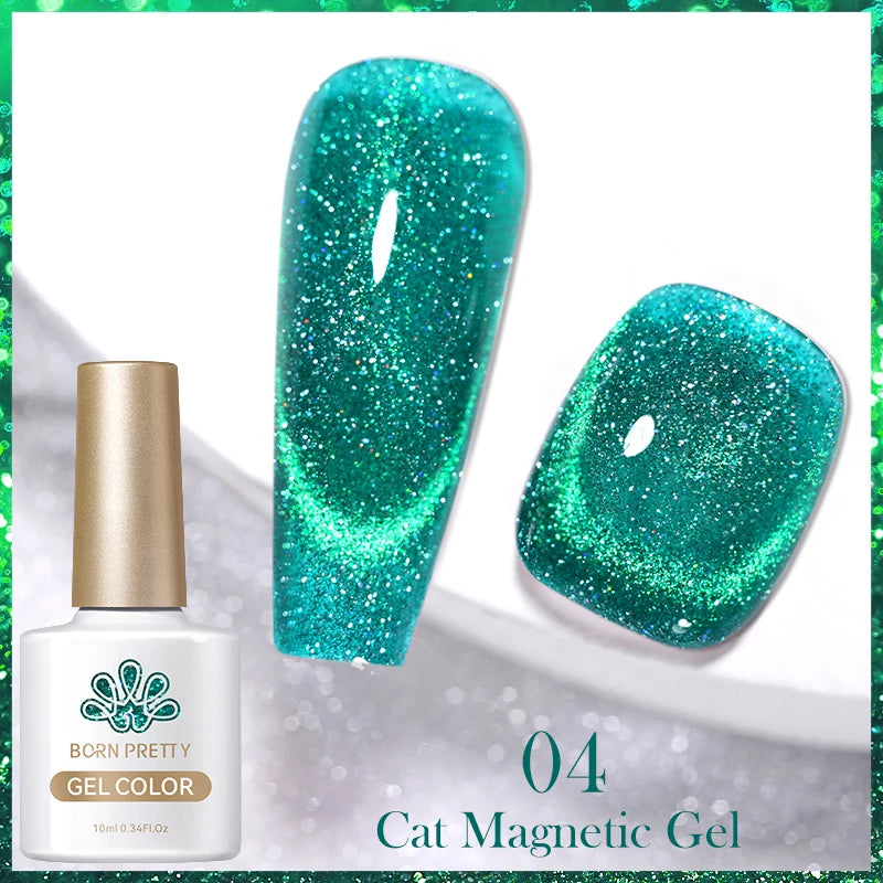 BORN PRETTY 10ml Water Light Cat Magnetic Gel Nail Polish Nail Supplies Vernis Winter Autumn Semi Permanent Christmas Xmas Gel