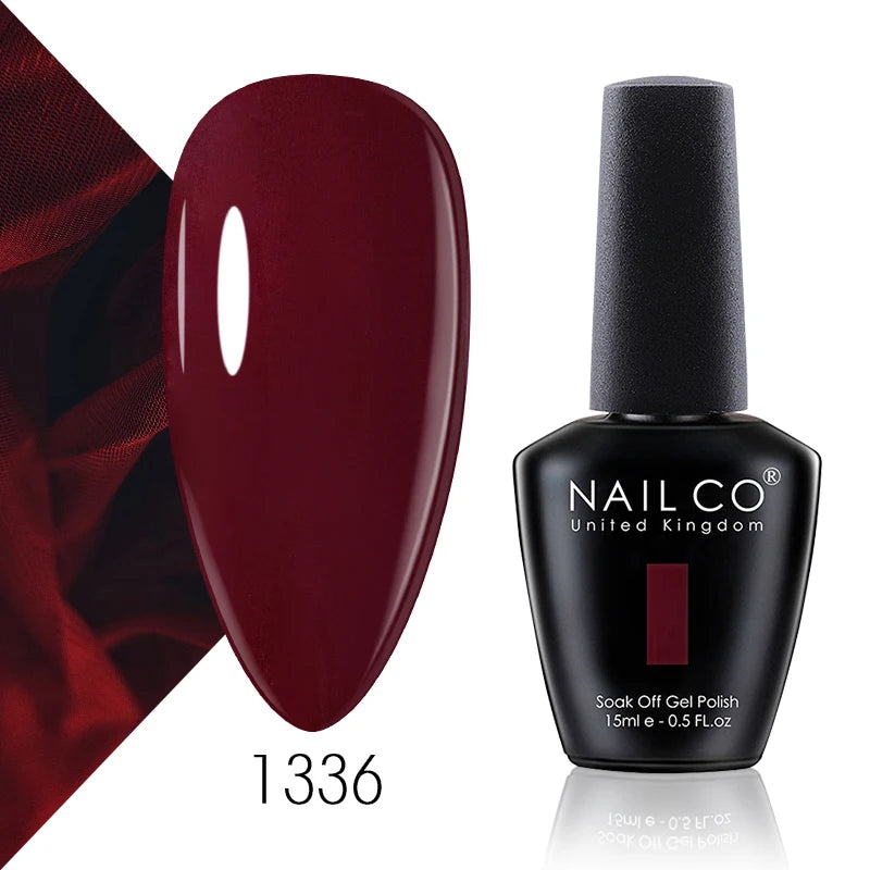NAILCO 15ml Gel Nail Polish Vernis Semi Permanent Solid Soak Off UV Gel Varnish Nail Art Manicure BaseTop Coat
