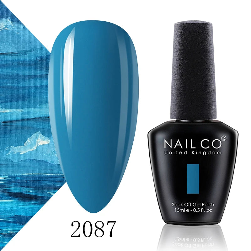 NAILCO 15ml Gel Nail Polish Vernis Semi Permanent Solid Soak Off UV Gel Varnish Nail Art Manicure BaseTop Coat