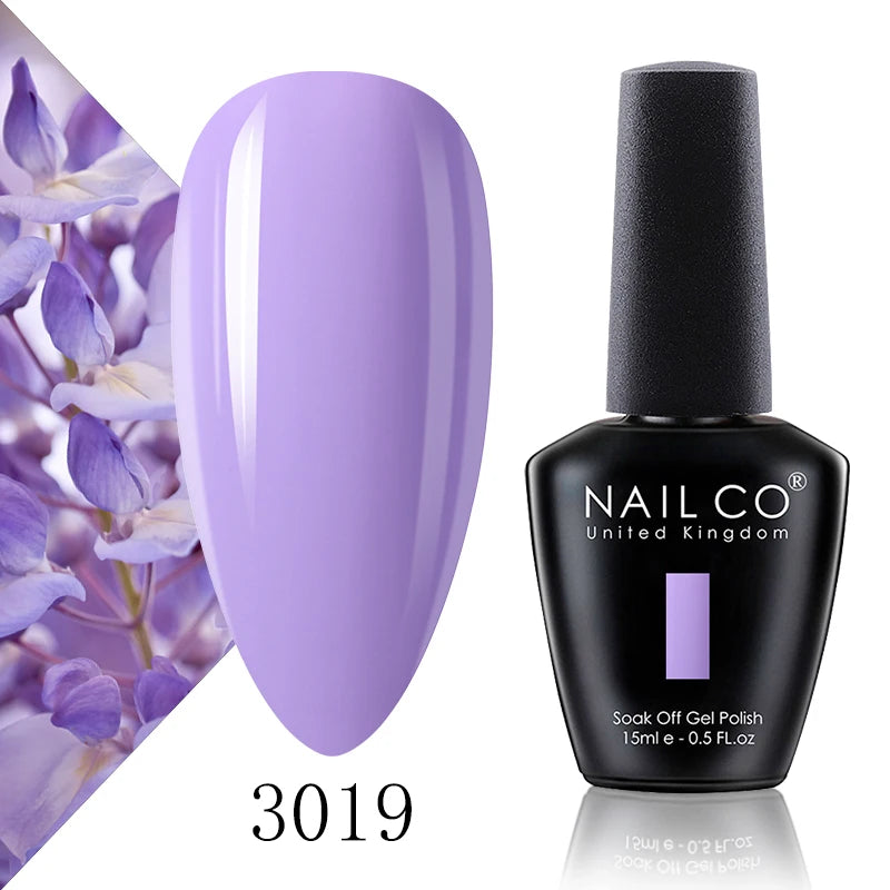 NAILCO 15ml Gel Nail Polish Vernis Semi Permanent Solid Soak Off UV Gel Varnish Nail Art Manicure BaseTop Coat