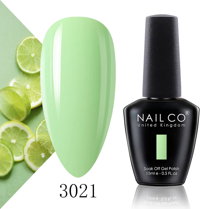 NAILCO 15ml Gel Nail Polish Vernis Semi Permanent Solid Soak Off UV Gel Varnish Nail Art Manicure BaseTop Coat