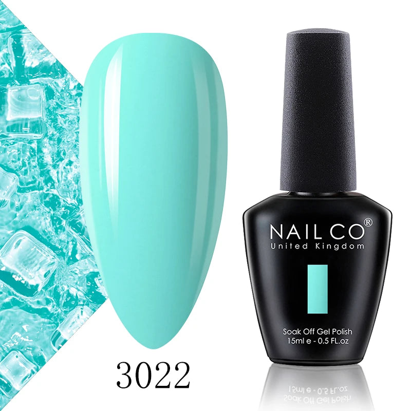 NAILCO 15ml Gel Nail Polish Vernis Semi Permanent Solid Soak Off UV Gel Varnish Nail Art Manicure BaseTop Coat