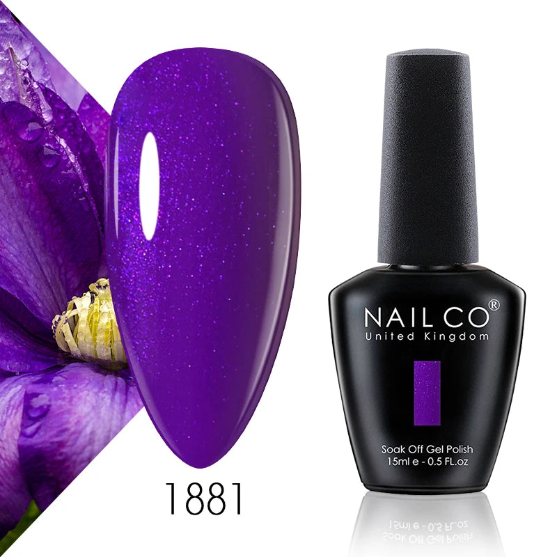 NAILCO 15ml Gel Nail Polish Vernis Semi Permanent Solid Soak Off UV Gel Varnish Nail Art Manicure BaseTop Coat