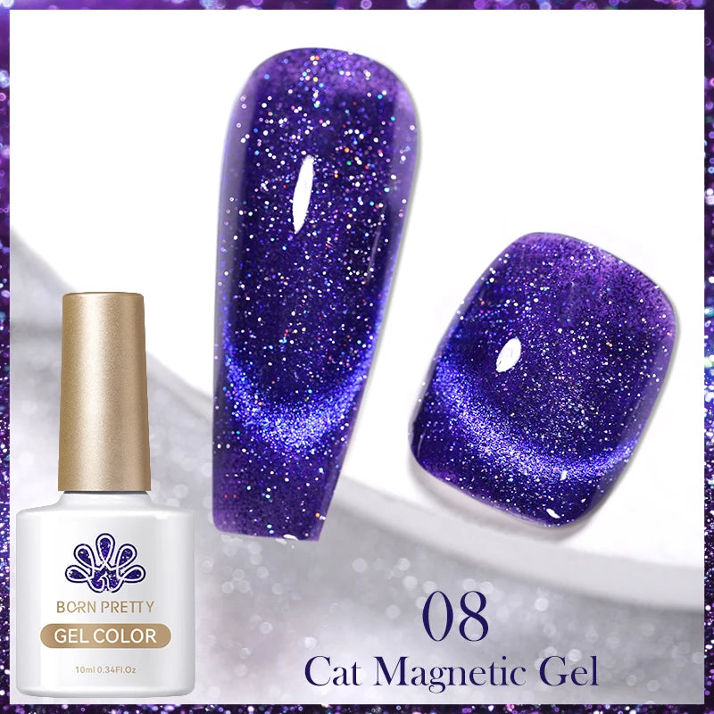 BORN PRETTY 10ml Water Light Cat Magnetic Gel Nail Polish Nail Supplies Vernis Winter Autumn Semi Permanent Christmas Xmas Gel