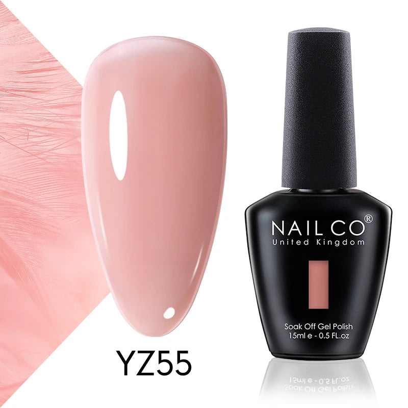 NAILCO 15ml Gel Nail Polish Vernis Semi Permanent Solid Soak Off UV Gel Varnish Nail Art Manicure BaseTop Coat
