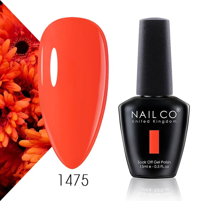 NAILCO 15ml Gel Nail Polish Vernis Semi Permanent Solid Soak Off UV Gel Varnish Nail Art Manicure BaseTop Coat