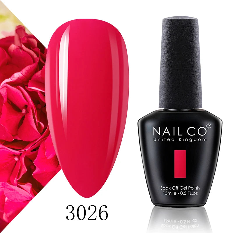 NAILCO 15ml Gel Nail Polish Vernis Semi Permanent Solid Soak Off UV Gel Varnish Nail Art Manicure BaseTop Coat