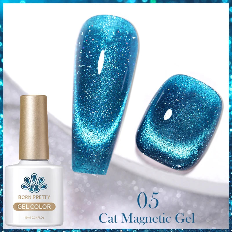 BORN PRETTY 10ml Water Light Cat Magnetic Gel Nail Polish Nail Supplies Vernis Winter Autumn Semi Permanent Christmas Xmas Gel