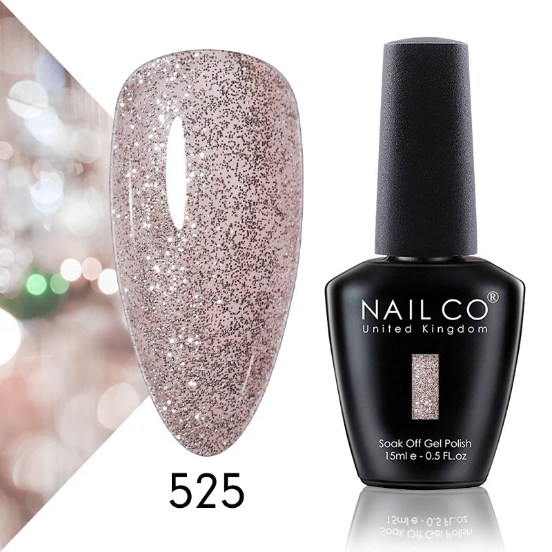 NAILCO 15ml Gel Nail Polish Vernis Semi Permanent Solid Soak Off UV Gel Varnish Nail Art Manicure BaseTop Coat