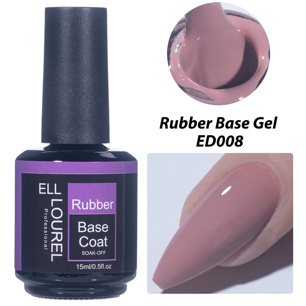 Vernis Semi-Permanent Base Rubber ELL LOUREL - plusieurs couleurs 15ml