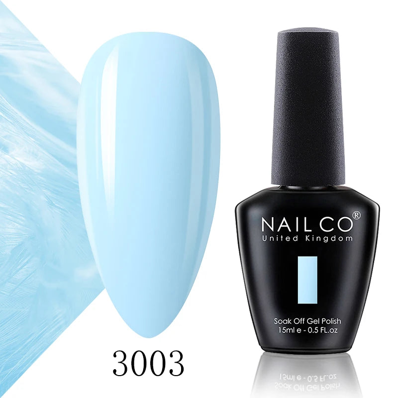 NAILCO 15ml Gel Nail Polish Vernis Semi Permanent Solid Soak Off UV Gel Varnish Nail Art Manicure BaseTop Coat