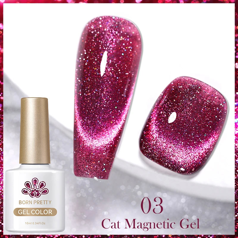BORN PRETTY 10ml Water Light Cat Magnetic Gel Nail Polish Nail Supplies Vernis Winter Autumn Semi Permanent Christmas Xmas Gel