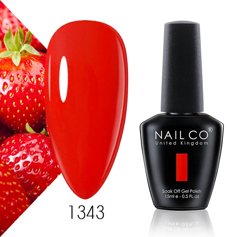 NAILCO 15ml Gel Nail Polish Vernis Semi Permanent Solid Soak Off UV Gel Varnish Nail Art Manicure BaseTop Coat