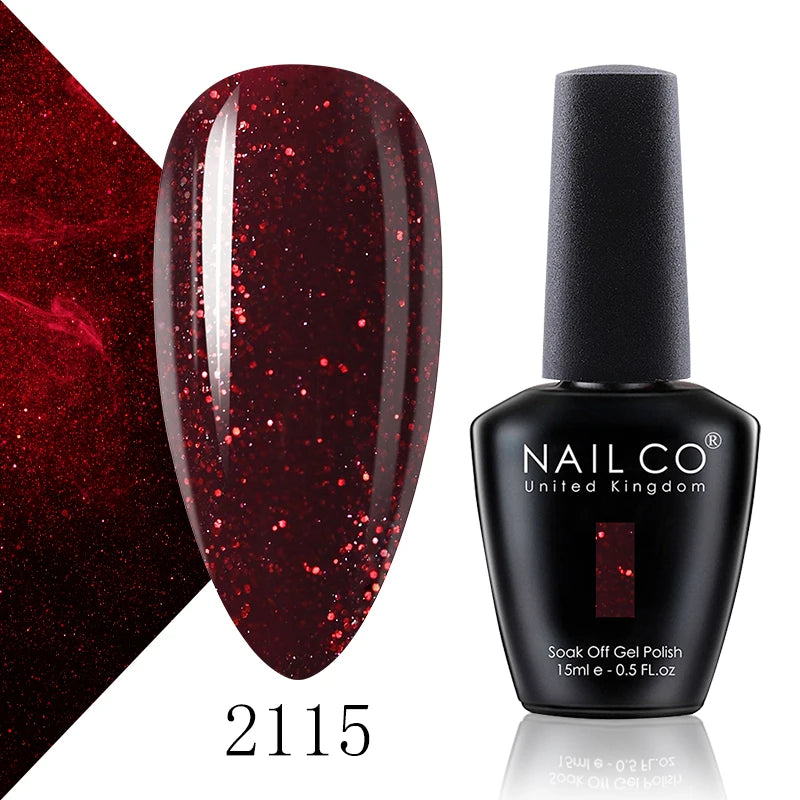 NAILCO 15ml Gel Nail Polish Vernis Semi Permanent Solid Soak Off UV Gel Varnish Nail Art Manicure BaseTop Coat
