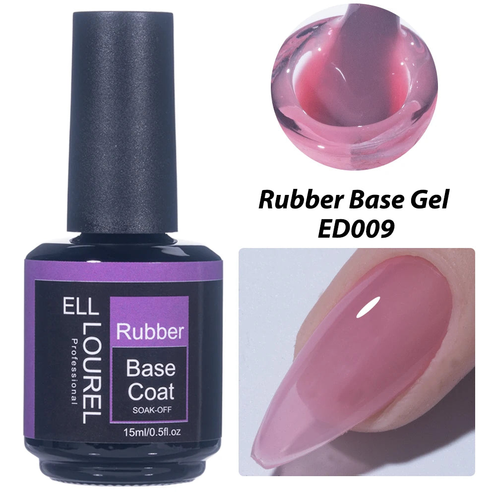 Vernis Semi-Permanent Base Rubber ELL LOUREL - plusieurs couleurs 15ml